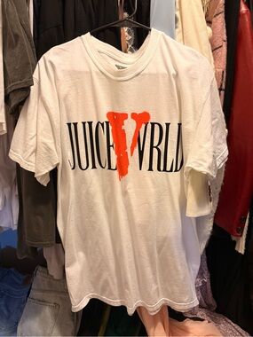 Authentic 999 Juice WRLD Graphic Tee - White with Orange Logo